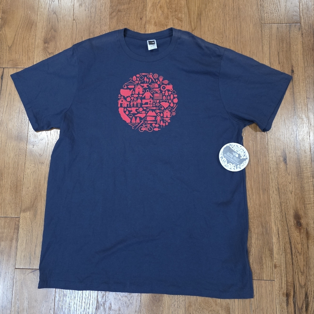 NWT The North Face Cosmic Blue Graphic Backyard Project Short Sleeve Tee Shirt